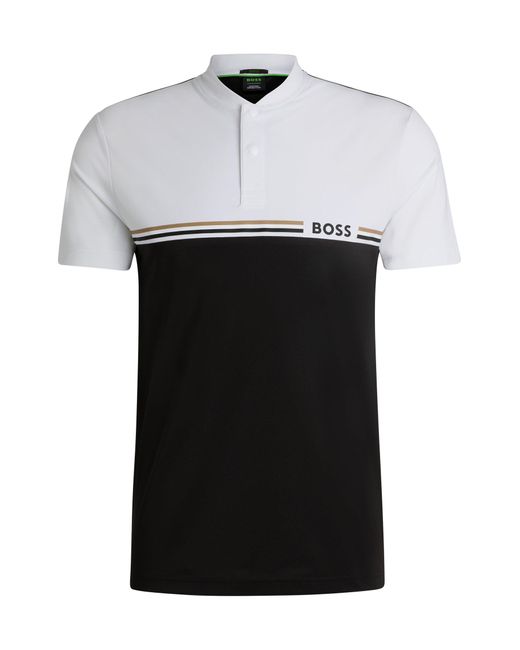 Boss Black X Matteo Berrettini Slim-fit Polo Shirt With Bomber Collar for men