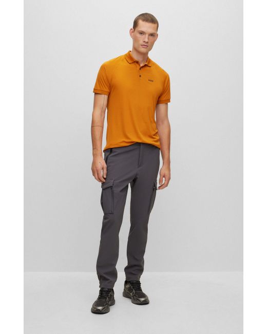 Boss Orange Slim-fit Polo Shirt In Structured Jersey for men