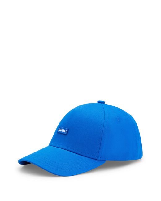 HUGO Blue Cotton-twill Cap With Embroidered Logo Label for men