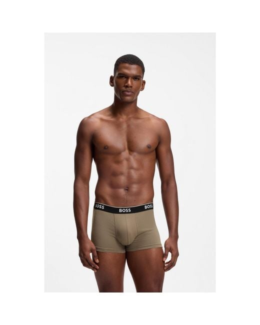Boss Black Three-Pack Of Logo-Waistband Trunks for men
