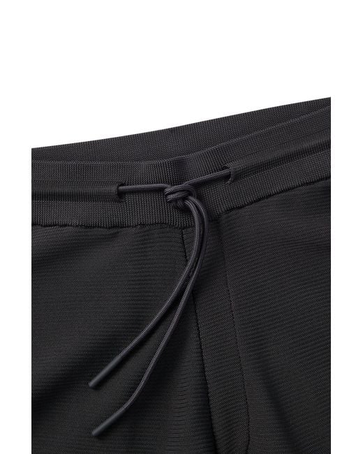 Boss Gray Regular-fit Shorts In Stretch Fabric With Logo Detail for men