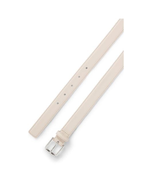 Boss Pink Italian-Leather Belt With Pin Buckle