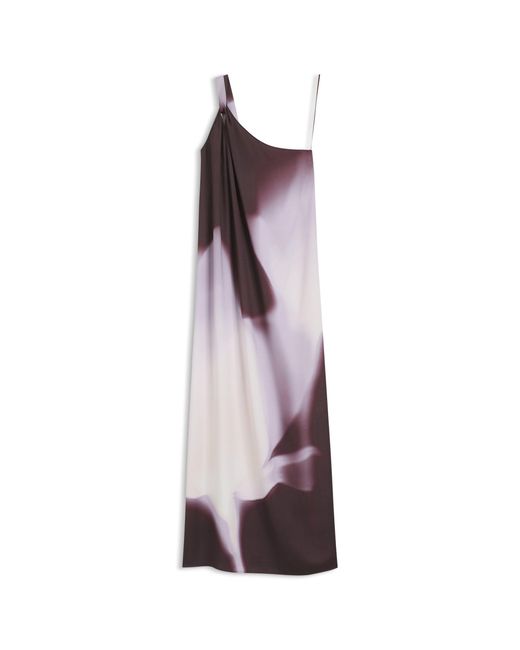 Boss Purple One-Shoulder Dress With Floral Print