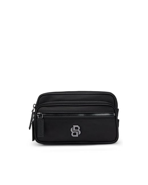Boss Black Twill Belt Bag With Double B Monogram for men