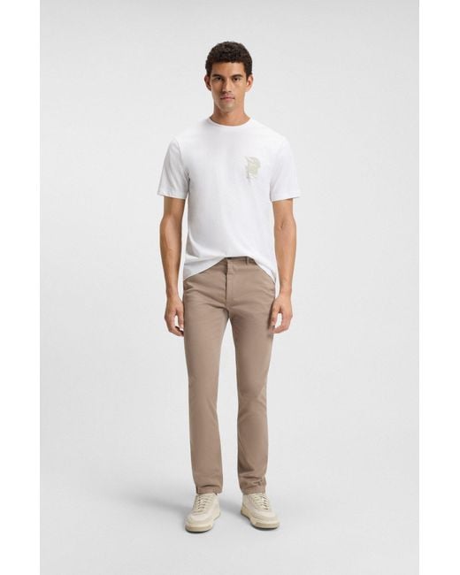Boss Regular-Fit T-Shirt Aus Baumwolle Mit Print-Artwork in White für Herren
