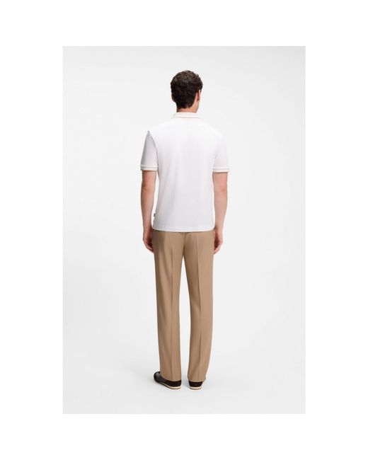 Boss White Slim-Fit Polo Shirt for men