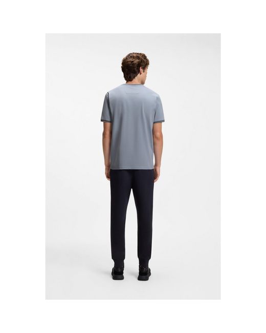 Boss Blue Cotton-Piqué T-Shirt for men