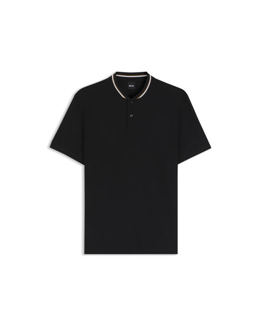 Boss Black Henley-Neck Polo Shirt for men