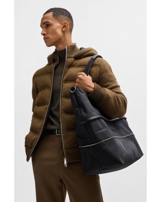 Boss Black Expandable Holdall With Signature Trims for men