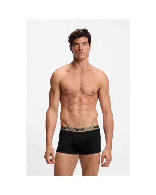 Boss Black Three-Pack Of Logo-Waistband Trunks for men