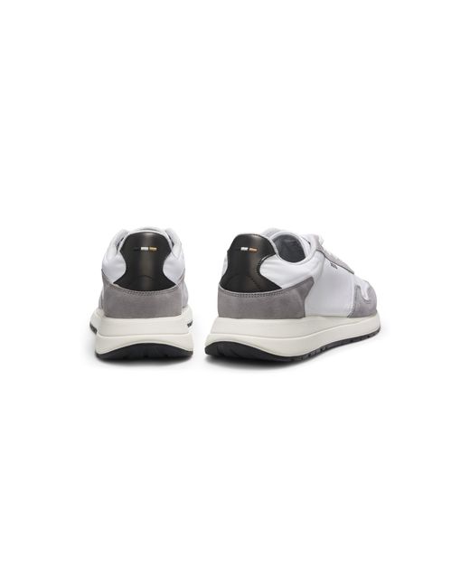 Boss White Lace-Up Trainers for men