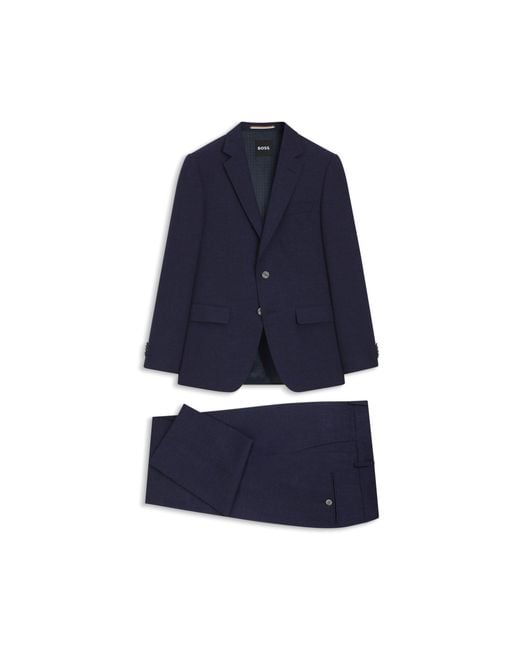 Boss Blue Two-Piece Slim-Fit Suit for men