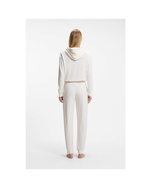 Boss White Branded Cuffed Bottoms