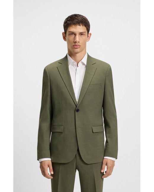 HUGO Extra Slim-Fit Anzug Aus Strukturiertem Stretch-Gewebe in Green für Herren