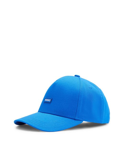 HUGO Cotton-twill Cap With Blue Logo Patch for men