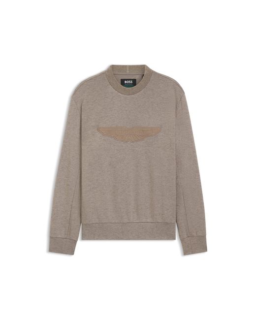 Boss Gray X Aston Martin Sweatshirt With Wing Detail for men