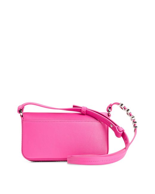 HUGO Pink Faux-leather Phone Holder With Logo-trimmed Strap