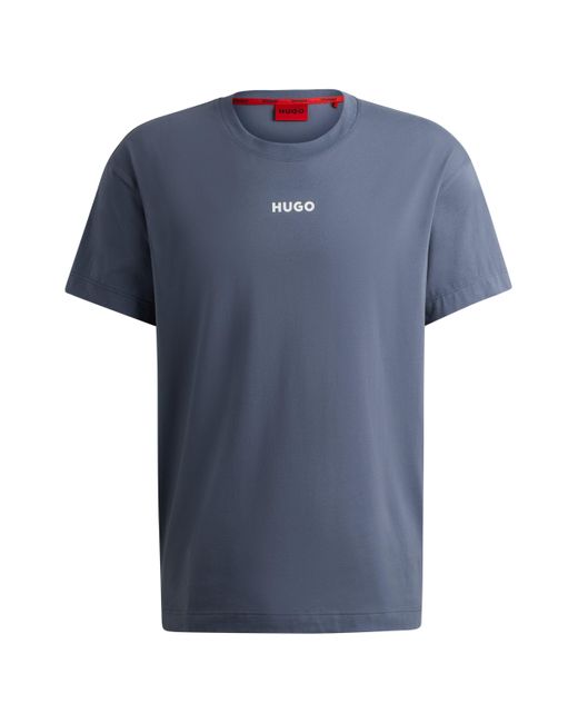 HUGO Linked T-Shirt mit Aufdruck in Blue für Herren