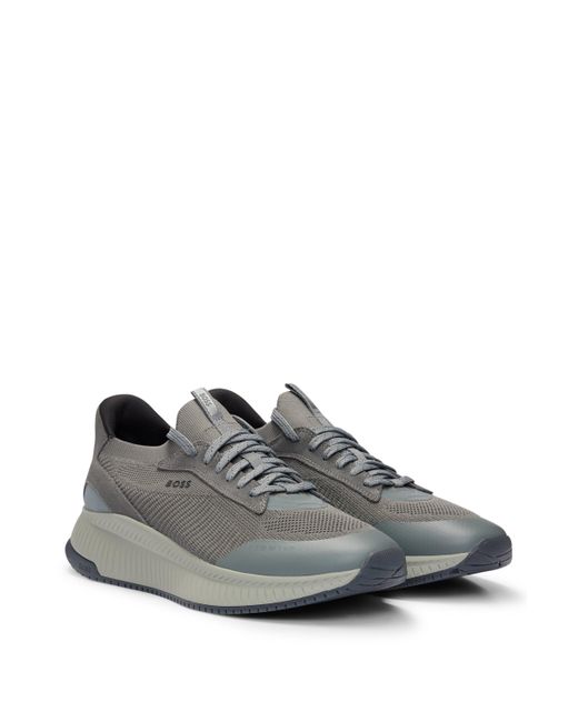 Boss TTNM EVO Sneakers mit gestricktem Obermaterial in Gray für Herren