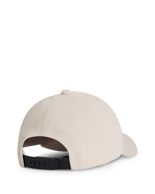 HUGO White Cotton-twill Cap With Embroidered Logo And Snap Closure for men