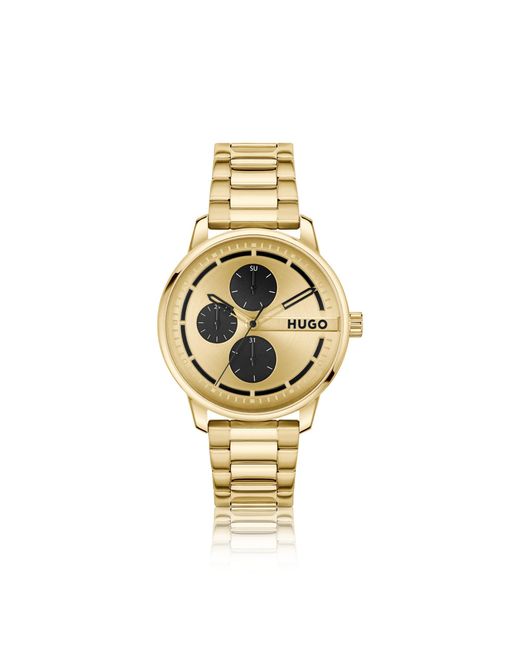 HUGO Metallic Stamp Multi Dial Watch for men