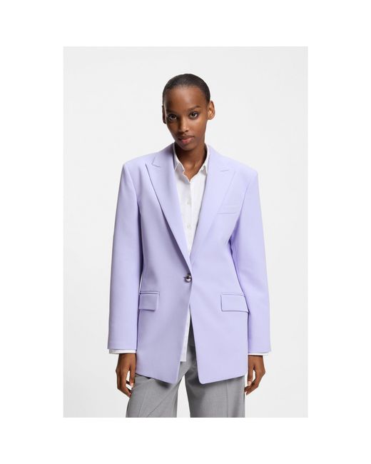 HUGO Purple Relaxed-Fit Blazer