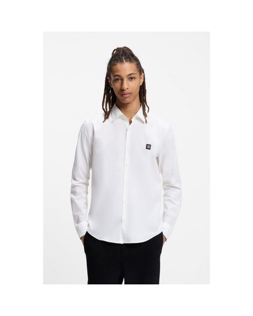 HUGO White Slim-Fit Shirt for men