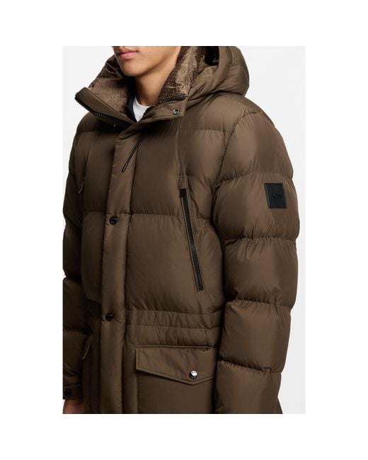 Boss Brown Water-Repellent Jacket With Padding for men