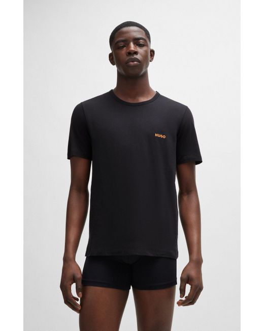 HUGO Set Van Drie Underwear T-shirts Met Logoprint in het Black voor heren