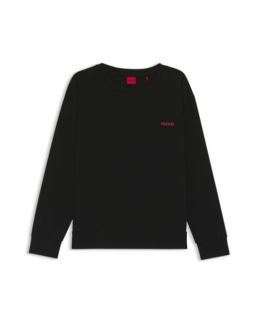 HUGO Pyjamatop Van Stretchkatoen Met Logoprint in het Black