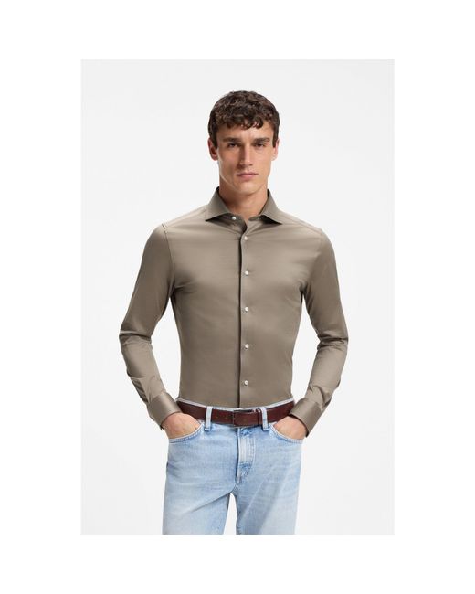 Boss Gray Slim-Fit Shirt for men