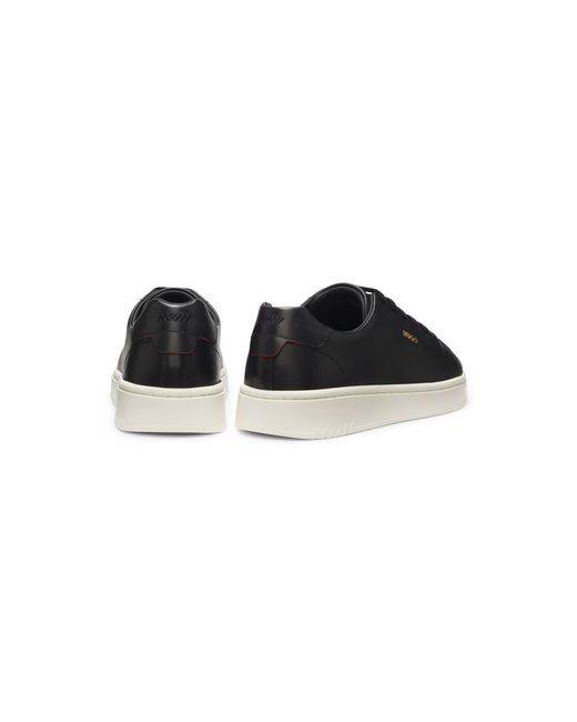 HUGO Black Nappa-Leather Trainers With-Tone Logo for men
