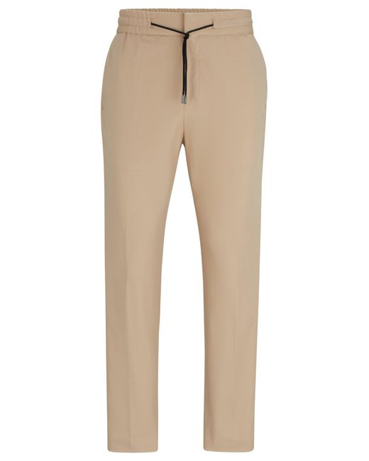 Pantalon en coton stretch performant avec taille à cordon de serrage HUGO pour homme en coloris Natural
