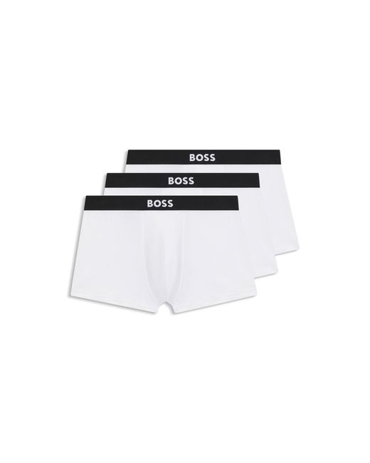 Boss White Three-Pack Of Trunks for men