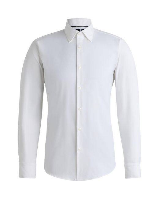 Boss Regular-Fit Hemd Aus Funktionalem Stretch-Twill in White für Herren