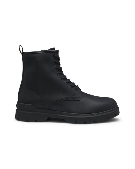 HUGO Boots Aus Leder Mit Logo-Prägung in Black für Herren