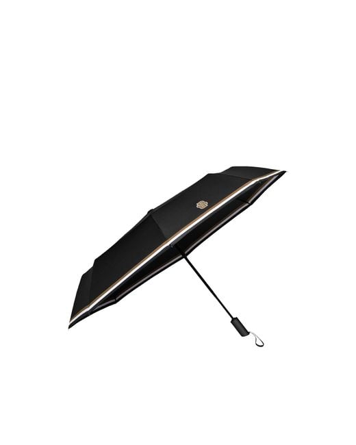 Boss Black Pocket Umbrella With Double B And Signature Stripes