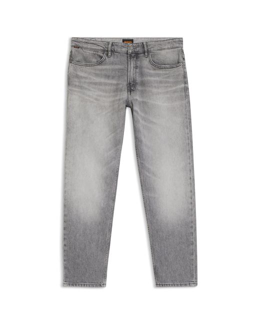 Boss Gray Maine Regular-Fit Jeans for men