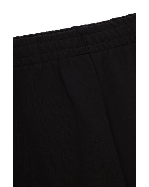 HUGO Black Cotton-terry Regular-fit Shorts With Stacked Logo