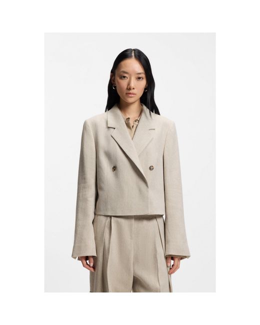 Boss Natural Cropped Blazer