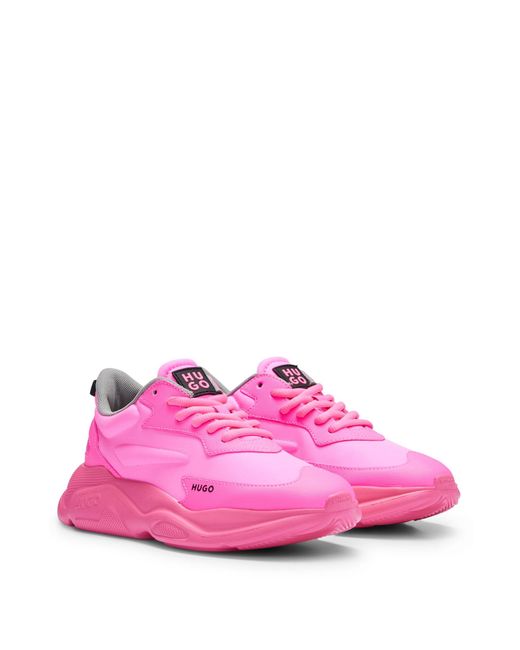 HUGO Pink Running-style Hybrid Trainers With Logo Details