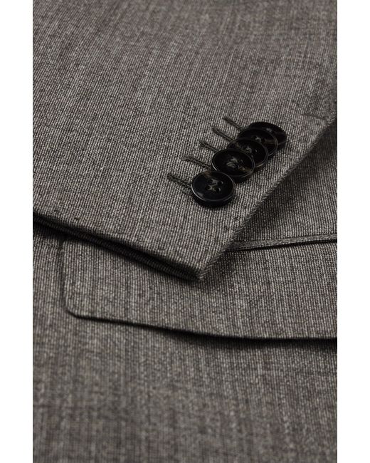 BOSS - Three-piece slim-fit suit in patterned stretch wool