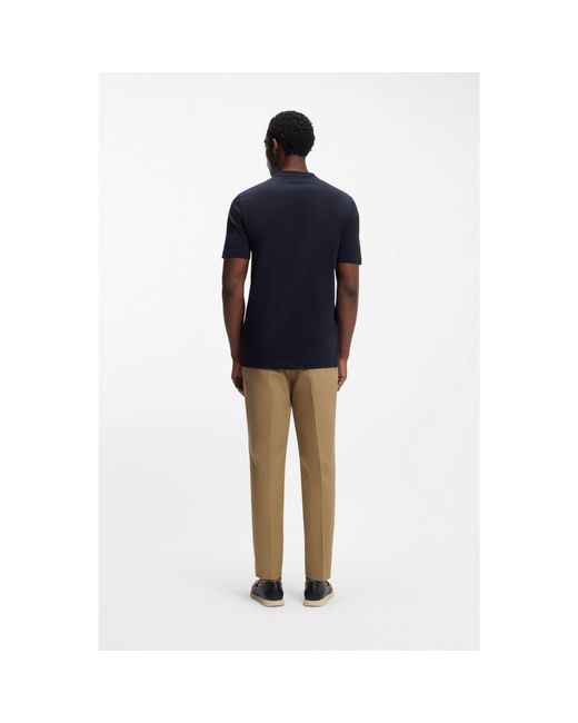 Boss Blue Cotton-Jersey T-Shirt With Logo Detail for men