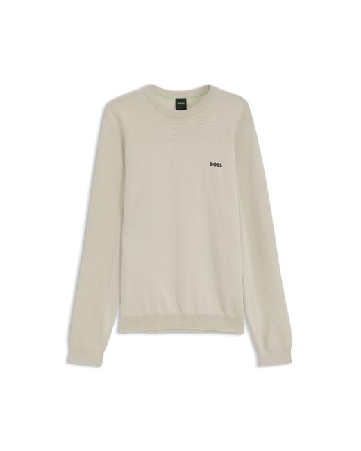 Boss Natural Mixed-Structure Sweater With Moisture Management for men