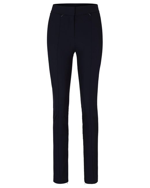 Boss Blue Extra-slim-fit Trousers In Quick-dry Stretch Cloth