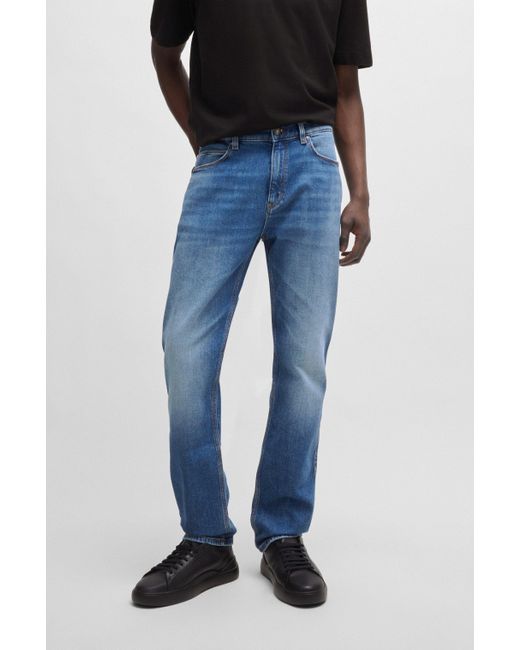 HUGO Slim-fit Jeans Van Blauw Stretchdenim in het Blue voor heren