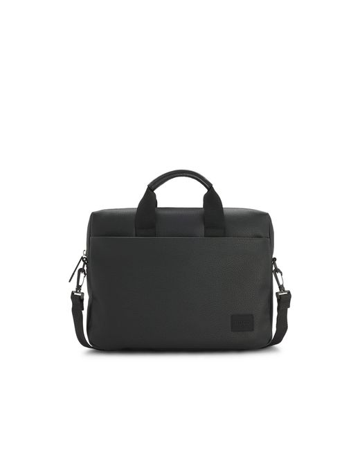 HUGO Black Document Case With Logo Patch for men