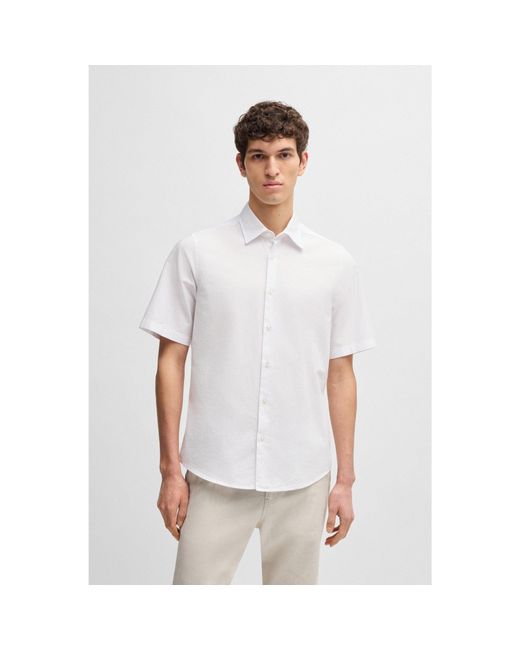 Boss White Regular-Fit Shirt for men