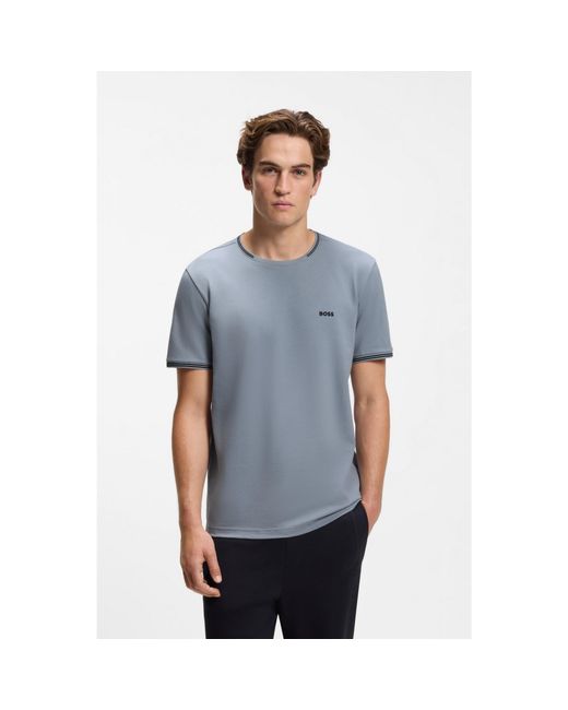 Boss Blue Cotton-Piqué T-Shirt for men