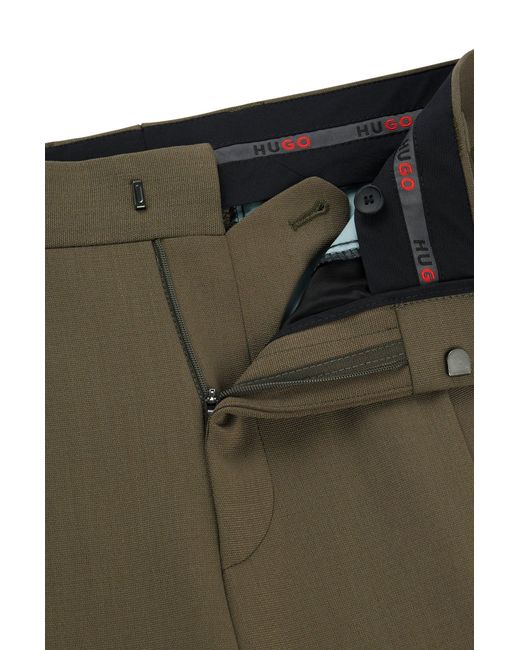 HUGO Green Tailored Trousers In A Stretch-wool Blend for men